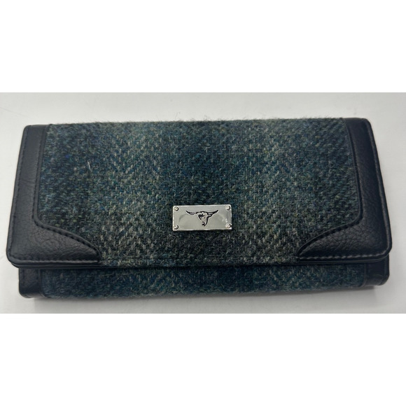 Glen Appin of Scotland Harris Tweed Long Bute Coin Wallet Snap Slots Zip Pocket - Picture 1 of 10